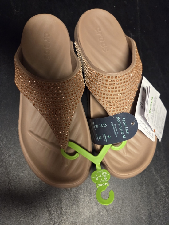 CROCS Shoes - CROCS Rose Gold Jeweled Sandals